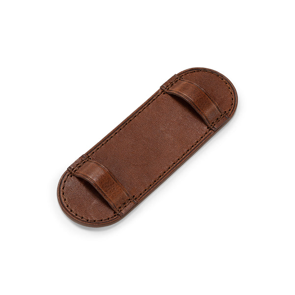 PLAQUE PROTECTION « BUND » CUIR MARRON