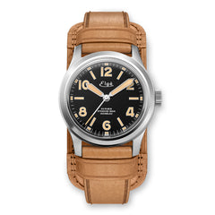 MONTRE AUTOMATIQUE CHAMONIX - BRACELET CUIR NATUREL - FOND TRANSPARENT
