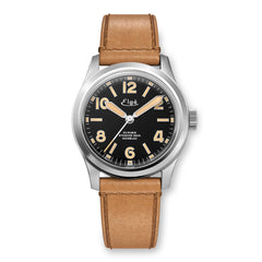 MONTRE AUTOMATIQUE CHAMONIX - BRACELET CUIR NATUREL - FOND TRANSPARENT