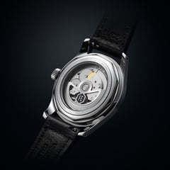 MONTRE AUTOMATIQUE CHAMONIX - BRACELET CUIR NOIR - FOND TRANSPARENT