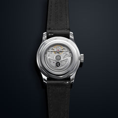 MONTRE AUTOMATIQUE CHAMONIX - BRACELET CUIR NOIR - FOND TRANSPARENT