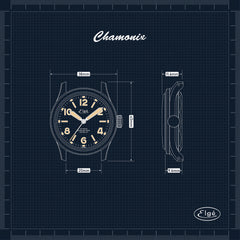 MONTRE AUTOMATIQUE CHAMONIX - BRACELET CUIR NOIR