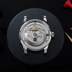MONTRE AUTOMATIQUE CHAMONIX - BRACELET CUIR NOIR