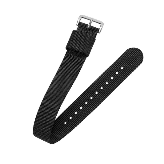 One-Piece Black Nylon Strap & Steel Buckle
