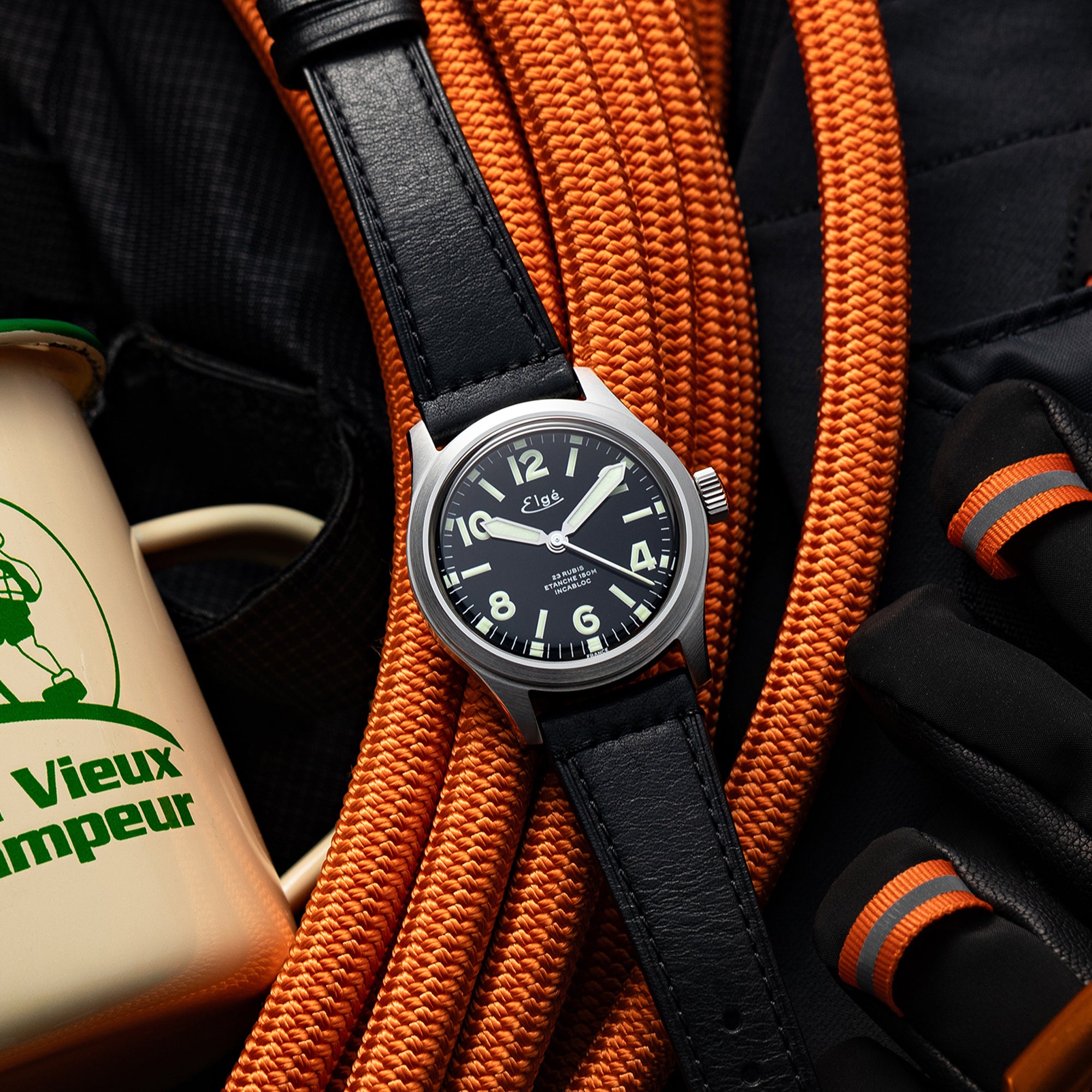 MONTRE AUTOMATIQUE CHAMONIX - BRACELET CUIR NOIR