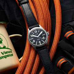 MONTRE AUTOMATIQUE CHAMONIX - BRACELET CUIR NOIR