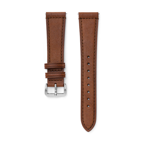 Bracelet cuir marron avec boucle acier