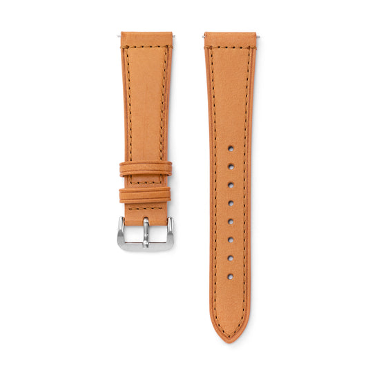 Bracelet cuir naturel avec boucle acier