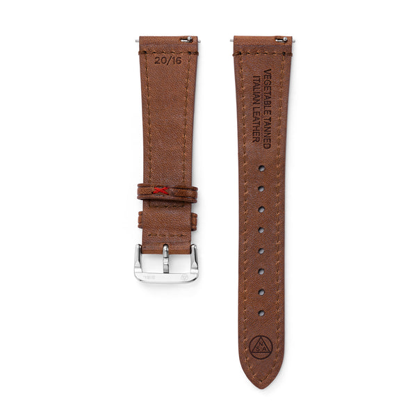 Bracelet cuir marron avec boucle acier
