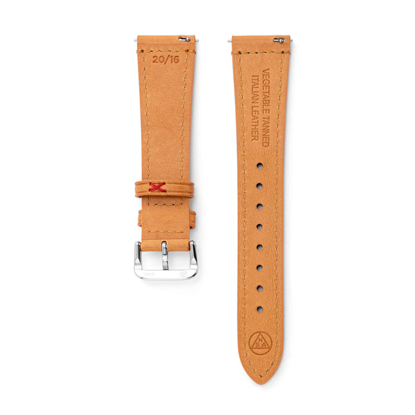 Bracelet cuir naturel avec boucle acier