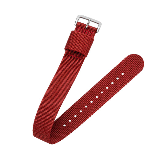 Bracelet nylon rouge une pièce & boucle acier